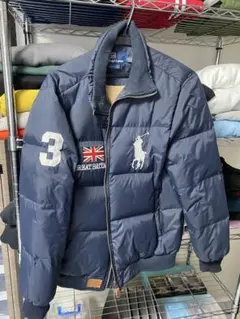 ラルフローレン　ダウンジャケット　肉厚　ネイビー　ビックポニー