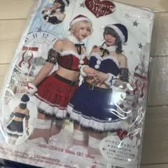 青いサンタ　コスプレ衣装 クリアストーン