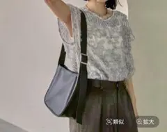 ち*む様 LEPSIM☆フェイクレザーラウンドミドルバッグ　ブラック