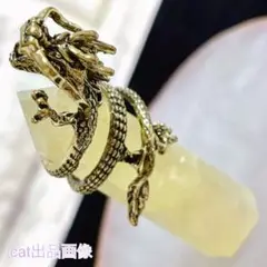 天然石 六角柱 龍 シトリン パワーストーン 龍神 金龍 竜 霊獣 ドラゴン