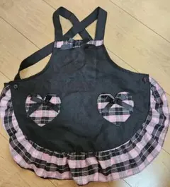 【coca&joli】キッズ エプロン ピンクチェック　95~125のサムネイル