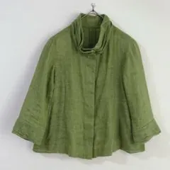 5952 GIANNI LO GIUDICE 100%リネン　朝　ジャケット　緑のサムネイル