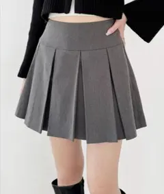 ワイドプリーツミニスカート Heather ヘザー スカート ミニスカート　S