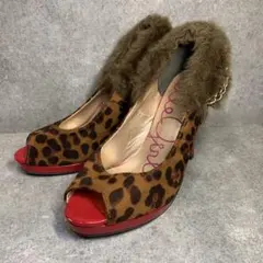 elle Girl エルガール サンダルパンプス ヒョウ柄 23.5cm