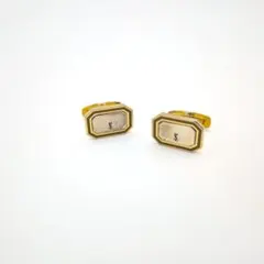 【美品】YSL　イヴ・サンローラン　 ゴールド オクタゴナル カフリンクスのサムネイル
