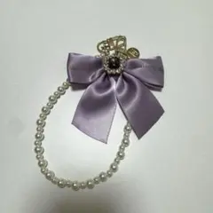 Maison de FLEUR ビジューリボンパールストラップ　ラベンダーのサムネイル