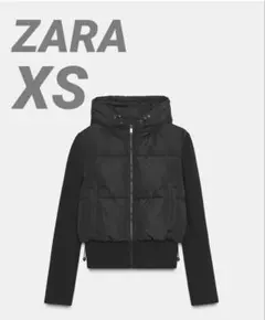 【ZARA】フード付きキルティングジャケット ショートダウン ダウンベスト