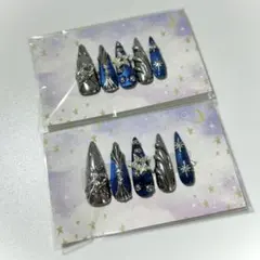 ネイルチップ ロング Y2K 韓国 星 ライブ デコ ハンドメイド