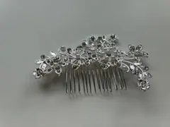 結婚式　ウェディング　ブライダルアクセサリー　ヘッドドレス　シルバー