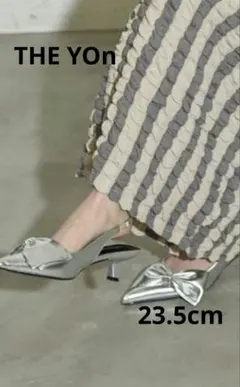 s*i様 THE YOnザヨン ビッグリボンバッグストラップメタリックパンプス2