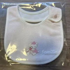 familiar スタイ ピンク クマ刺繍