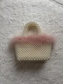 ファー付き パールバッグ