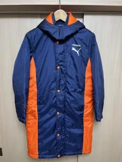 Puma フード付きベンチコート ネイビー/オレンジ　150cm