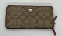 Coach 長財布 ベージュ/ピンク
