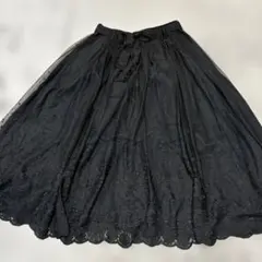 INGEBORGインゲボルグチュールレースふんわりギャザースカートM