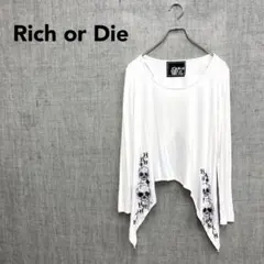 Rich or Die スカル刺繍 ロンT チュール ゴスパンク 平成 y2k