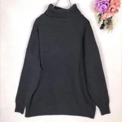 Anchor Smith　タートルネック　リブニットセーター　L　黒