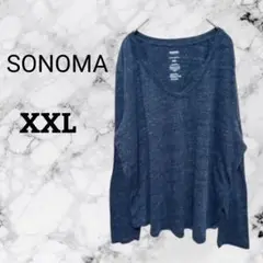 美品✨ソノマ SONOMA 長袖Tシャツ ダークブルー【XXL】大きいサイズ