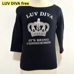 黒　トップス　5分袖　7分袖　Tシャツ 伸縮性　ラインストーン　クラウン