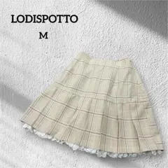 LODISPOTTO　プリーツスカート　チェック柄　ベージュ　Mのサムネイル
