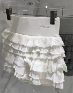 treat urself frill mini knit skirt 白のサムネイル