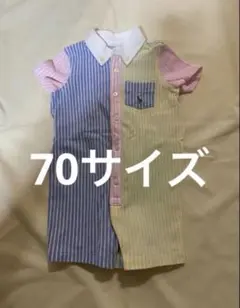 新品 ベビー服Ralph Lauren ストライプロンパース 70サイズ