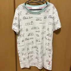 すみっコぐらし 半袖 160 総柄 ミントグリーン ボーダー サンエックスのサムネイル