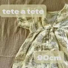 tete a tete ワンピース 90 小花柄 クリーム色 ナチュラル 女の子