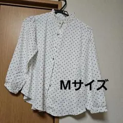 Mサイズ ドット柄 長袖シャツ