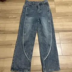 ワイドレッグデニムパンツ Sサイズ