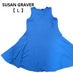 海外古着✨️ SUSAN GRAVER 【 Ｌ 】 ノースリーブワンピース 膝丈