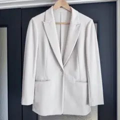 23区 洗える テーラードジャケット 38 オフホワイト ロング丈 オフィス