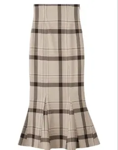 ハイウエストマーメイドスカート　チェック　0サイズ