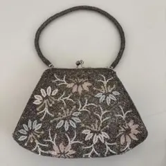 レトロ　ヴィンテージ　ビーズ刺繍バッグ　アンティークバッグ