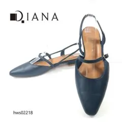DIANA フラットシューズ スクエアトゥ 23.5cm ブラックのサムネイル