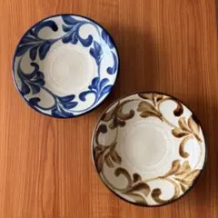 やちむん 取り皿 2枚セット 青 飴釉 15cm 陶器