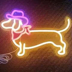 送料込 ダックスフンド ネオンサイン ルームライト 照明 ランプ ドッグ犬