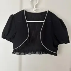 美品　9号　ボレロ　シフォン　レース　パール風ビーズ付き　レディース　結婚式