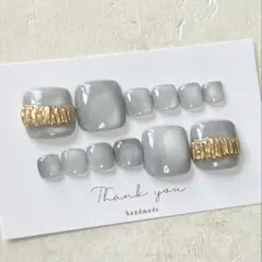 フット ネイルチップ12枚セット シルバー系 09マグネット