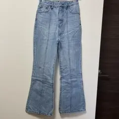 ライトブルー デニム フレアパンツ