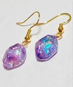 １８レジン・アレルギーSilver925・キラキラピアス 氷 雫ピアス