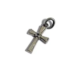 agete アガット SV Pt200 クロス ダイヤ チャーム