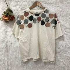 ★Emago★イマゴ アップル プリント Tシャツ 【F】 コットン 半袖 白