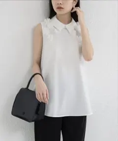 MAISON DE THERESE 花モチーフブラウス 新品未開封 ノースリーブ