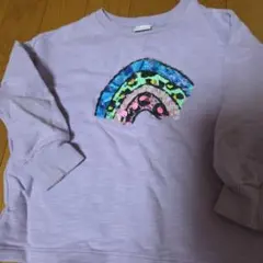 next ラベンダー トレーナー レインボー刺繍