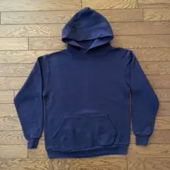 80s RUSSELL ATHLETIC パーカー ネイビー 無地 USA製