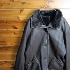 ムートンコート　ラムレザージャケット　リバーシブル　羊革　本革　リアルファー