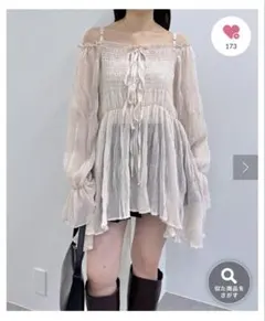 mline シアー楊柳ティアードブラウス オフショルダーのサムネイル