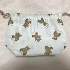 クマ柄 巾着袋