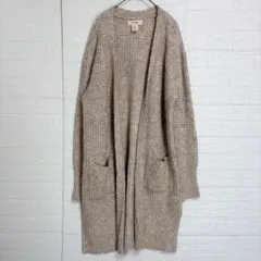 ジェシカシンプソン【L】ロングニットカーディガン ミックスカラー 厚手